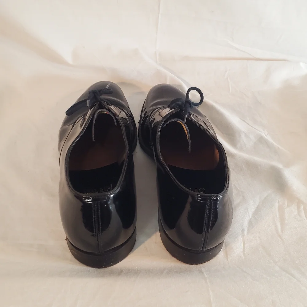 Brooks Brothers Peal & Company 10.5D Black Patent Leather Tuxedo Formal Shoes - Picture 4 of 6